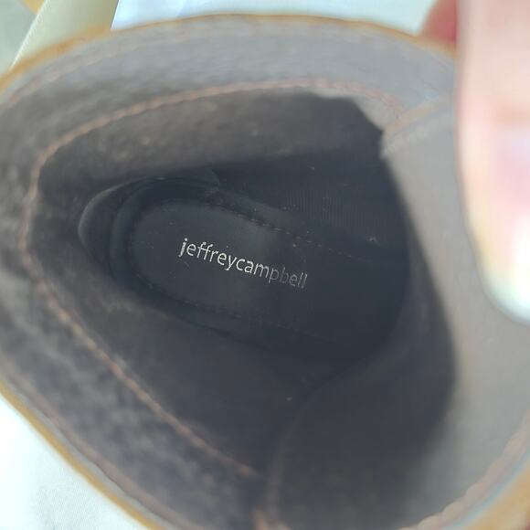 Jeffrey Campbel Zephyr Lace Up Ankle Boot Brown Leather Size 8 Cottagecore - Picture 7 of 7